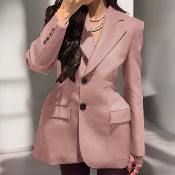 Pink Elegant Women's contemporary Blazer Jacket - Picture 3 of 8